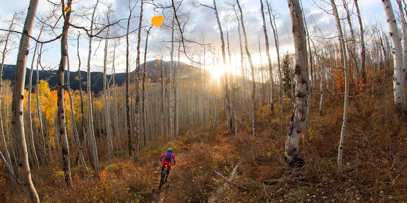 Sarah Uhl rides into the sunset in Crested Butte