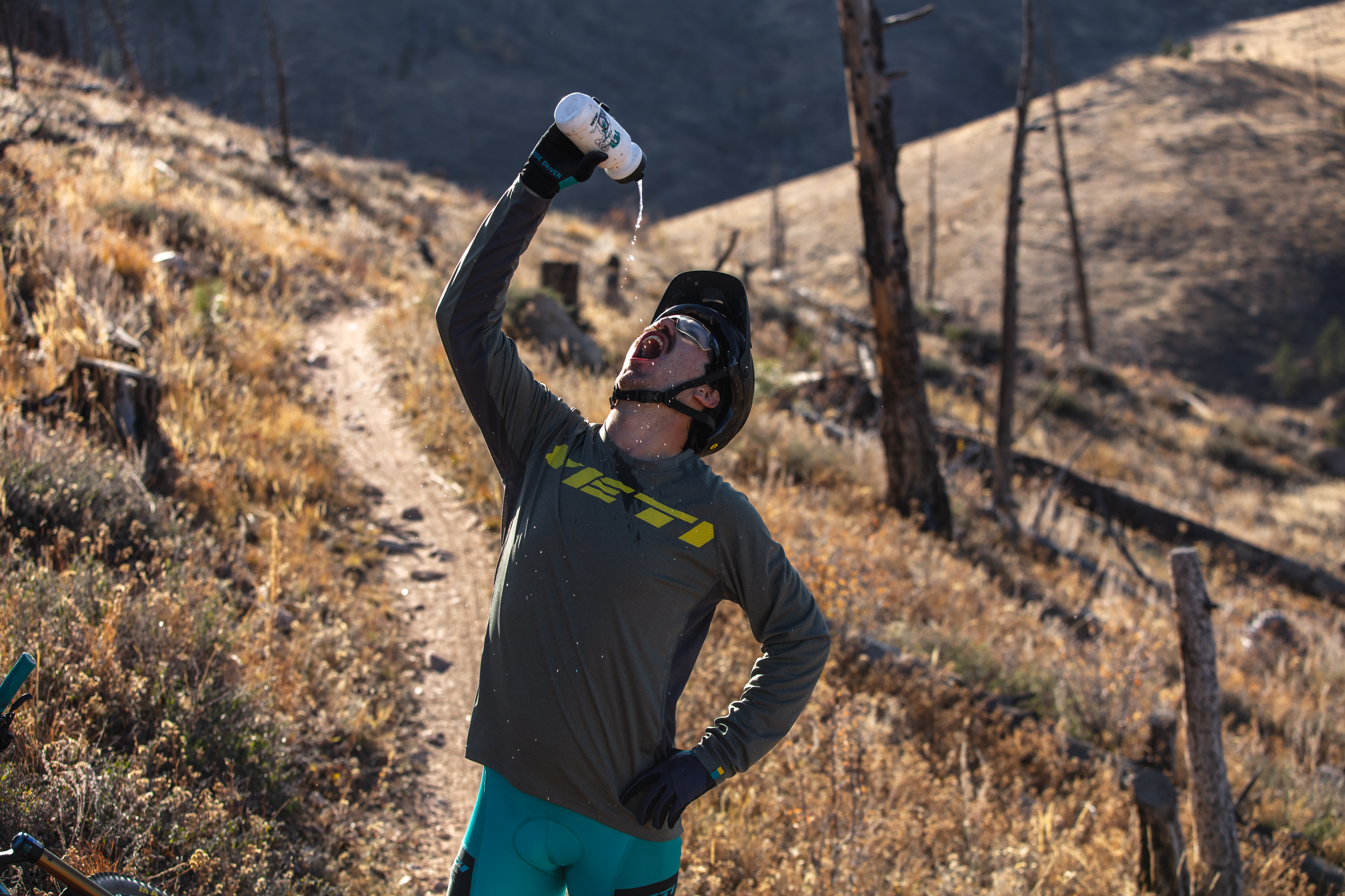 Shawn Neer drinking water in the 2020 Tolland L/S Jersey