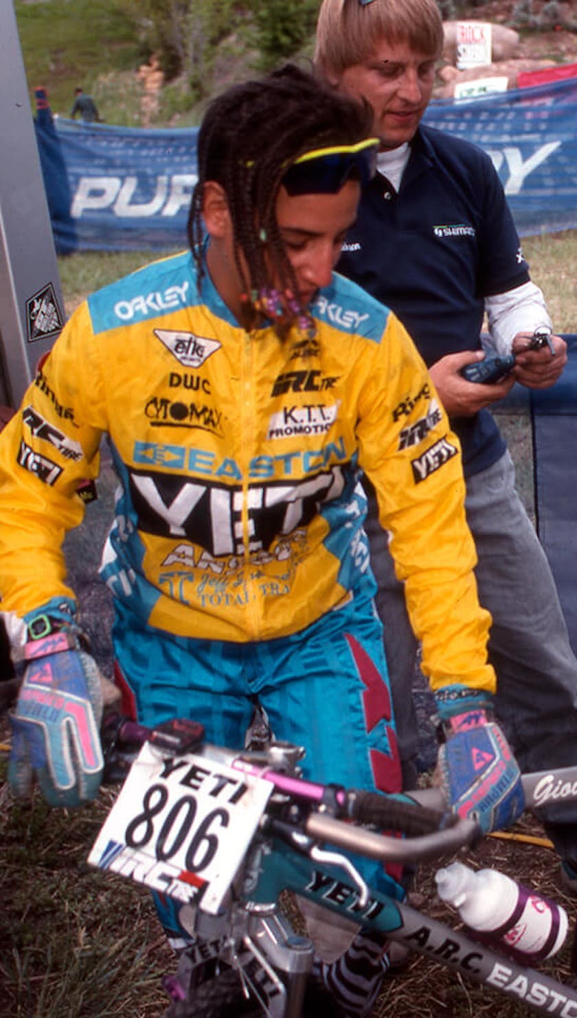 1992 Missy Giove in the pits