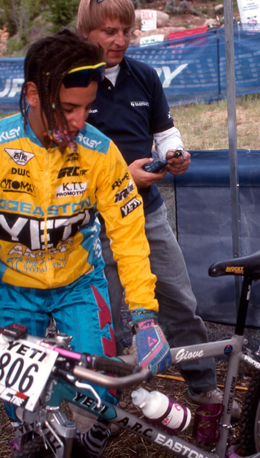 1992 Missy Giove in the pits