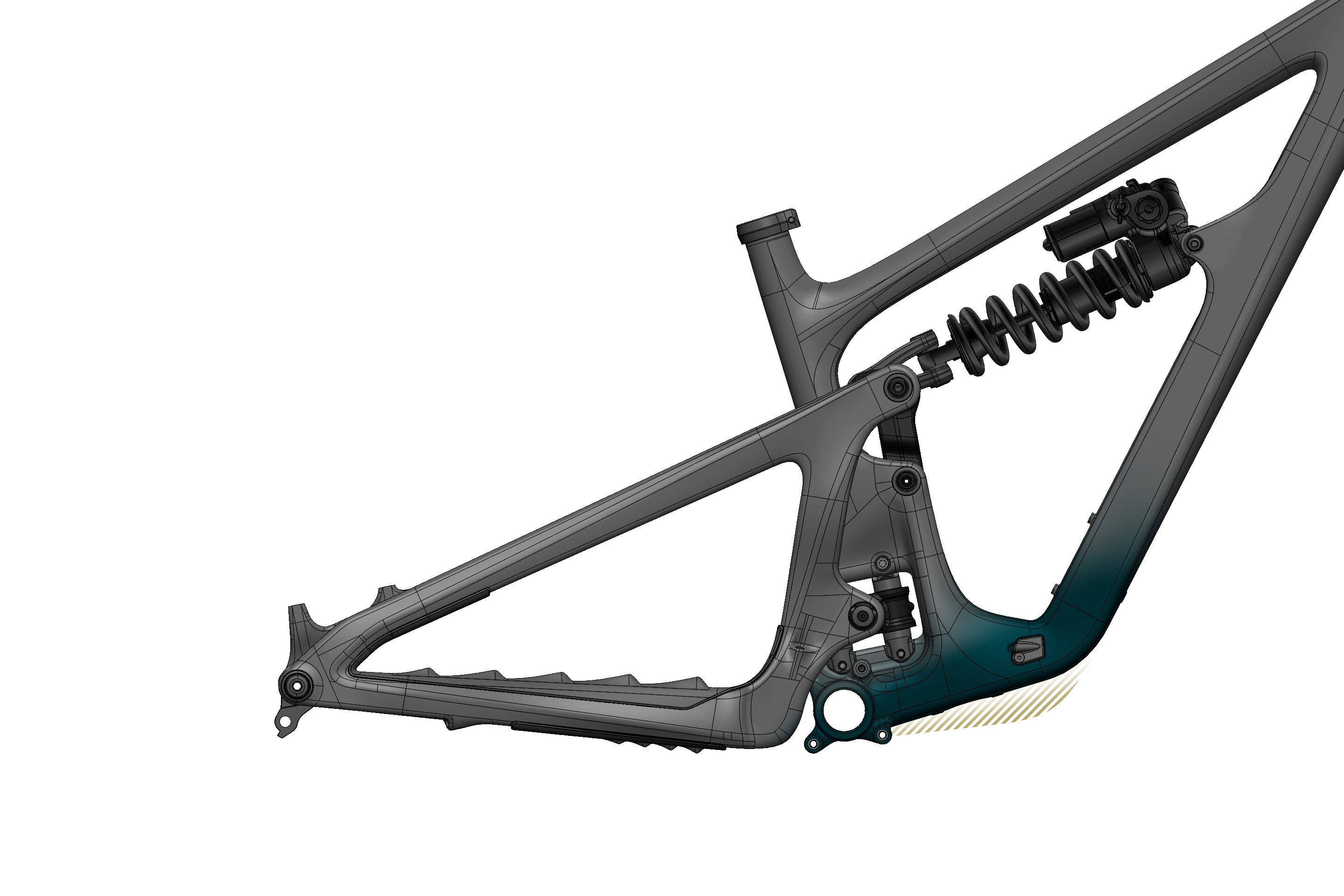 SB165 Frame Feature Downtube Clearace