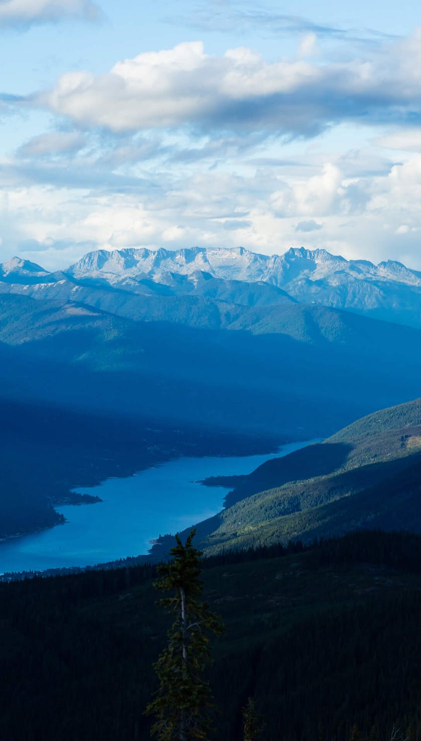 Kootenay Lake and surrounding mountains of Nelson BC