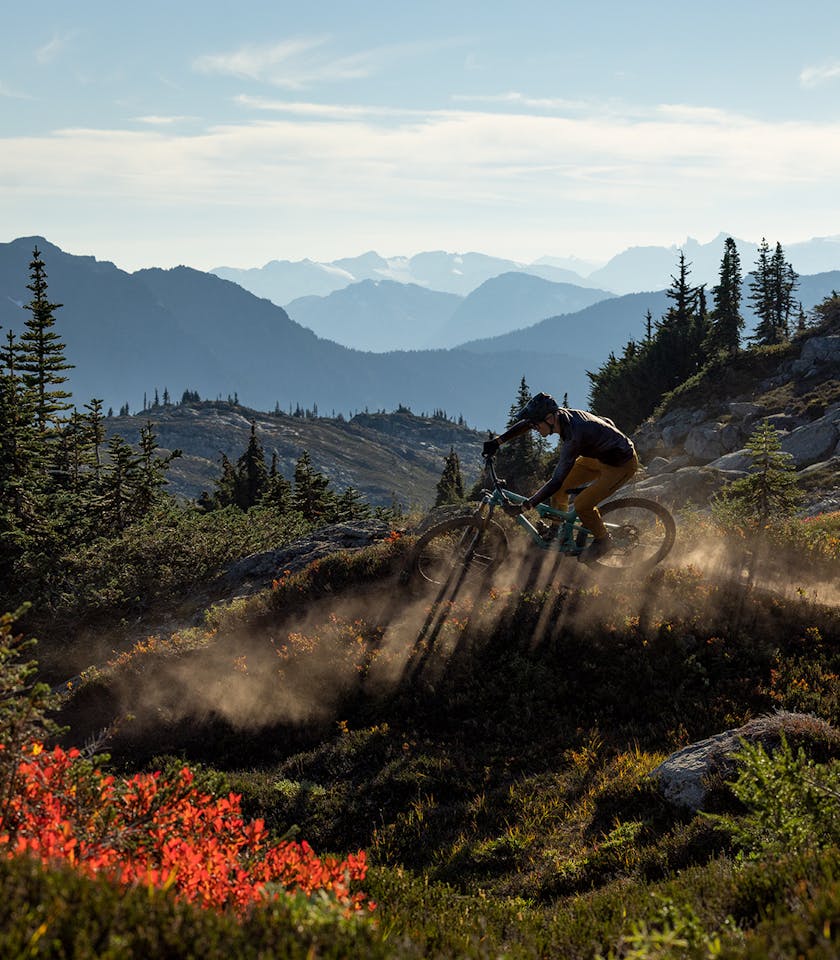 Geoff Kabush riding in the alpine