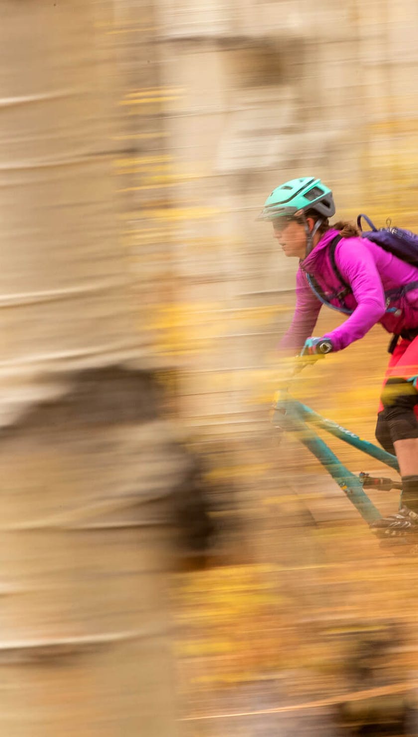 Sarah Uhl and blurry aspens