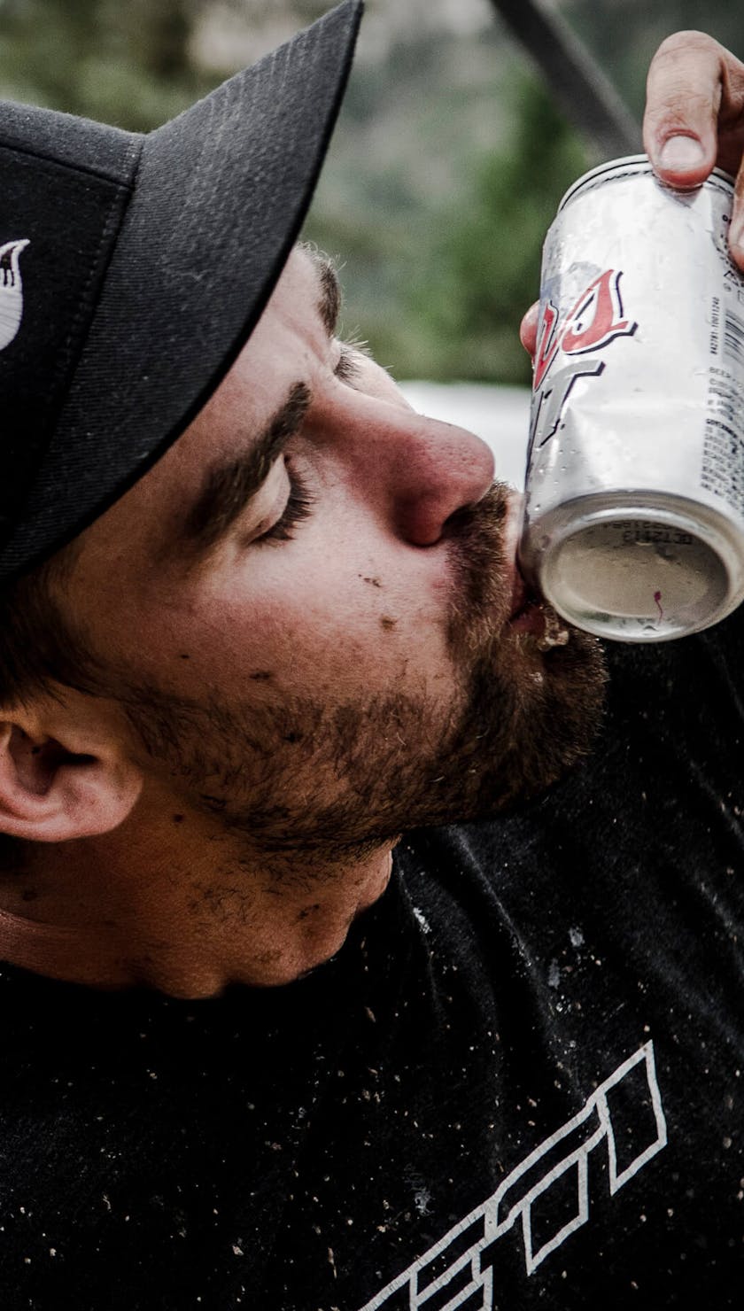 Shotgunning a cold one