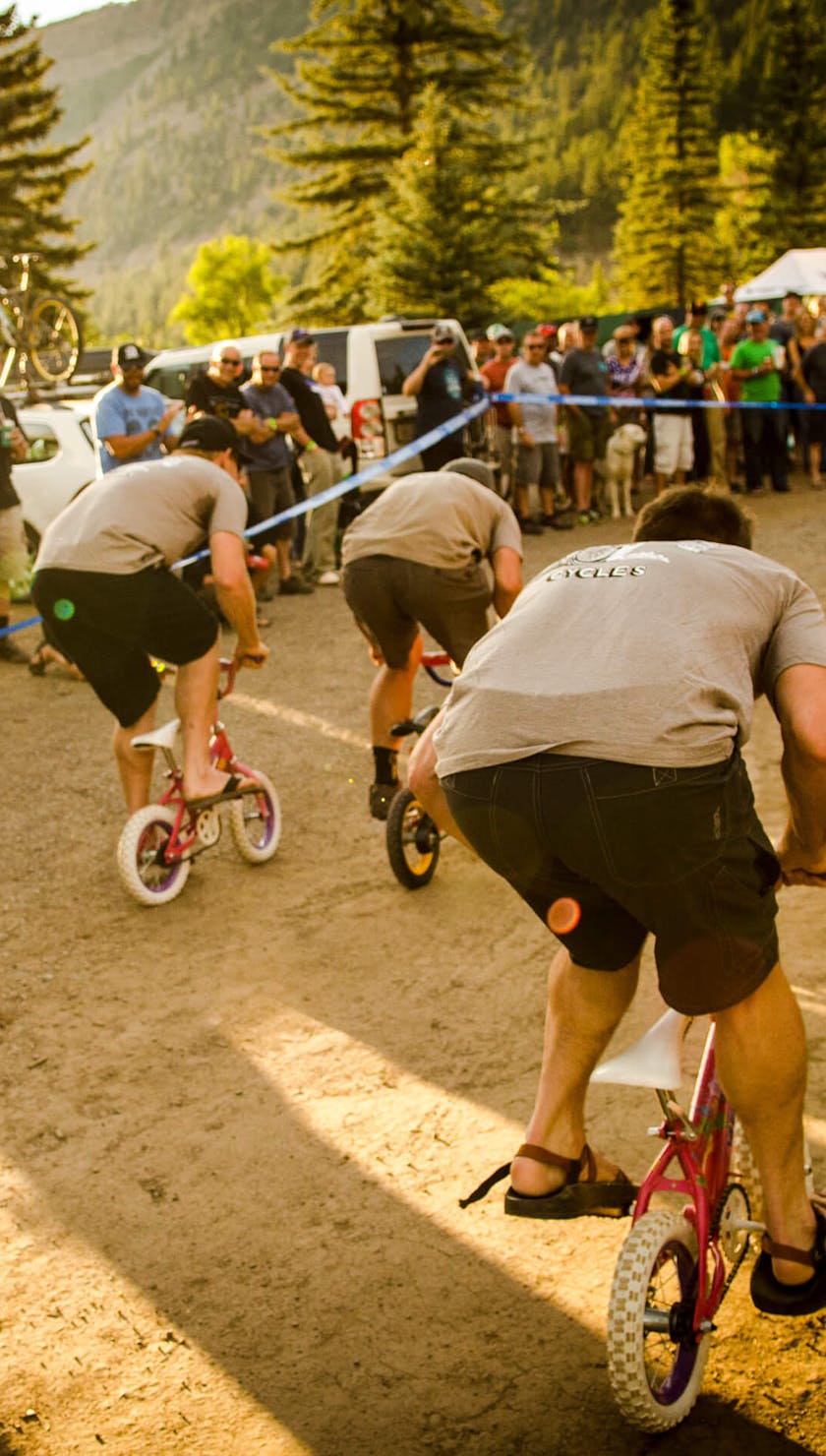 Mini bike races are a crowd favorite