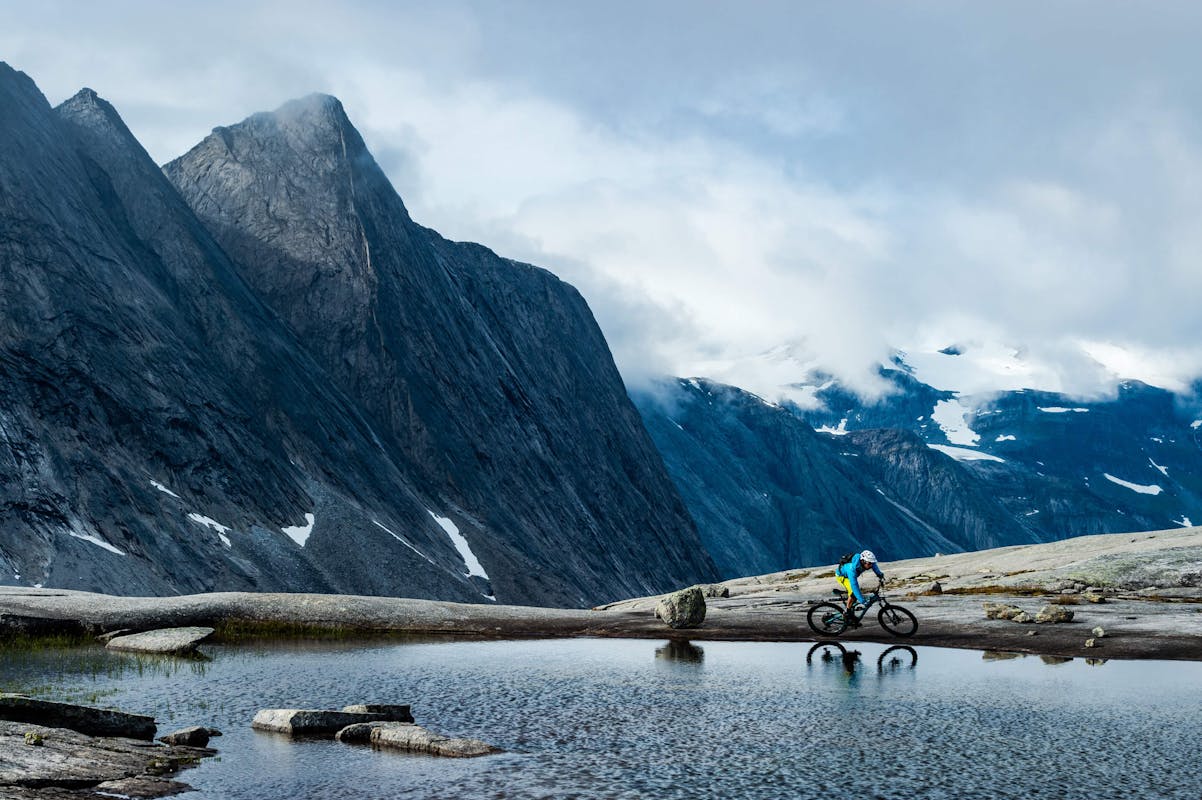 Bikers in a river