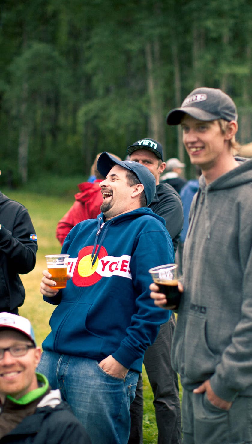 Swapping stories over post ride beers