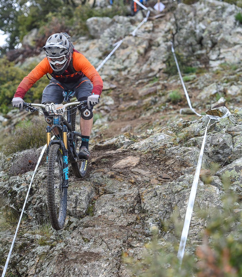 Mike West between the tape at an EWS