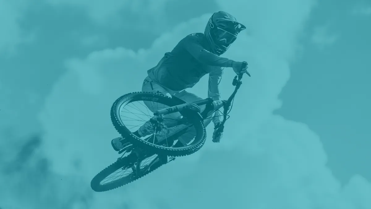 Yeti LT rider on mountain terrain